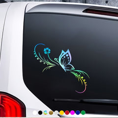 Butterfly Flowers Car Sticker Reflective Vinyl Decals Art Decoration