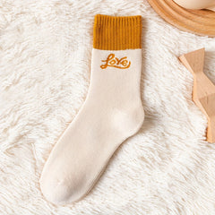 5 Pairs Colorblock Socks Women's Stockings