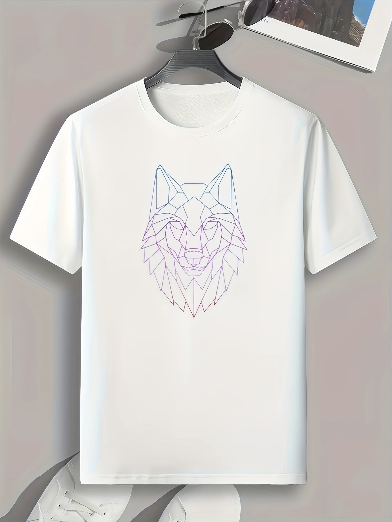 Lion Print Men's Graphic T-shirt for Summer