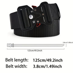 Outdoor Sports Tactical Belt Plastic Snap Canvas Belt 3 Colors