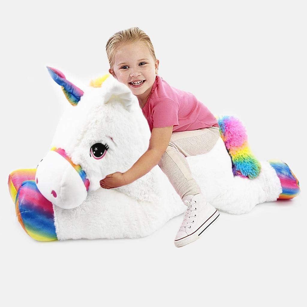 Large Plush Unicorn Giant Teddy Stuffed Lying Horse Soft Cuddly Toy