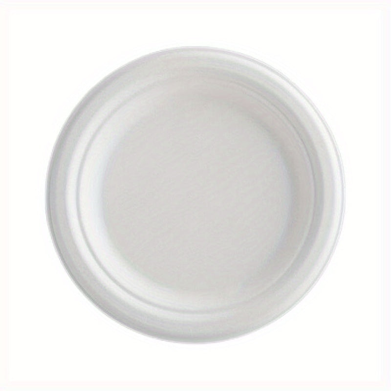 100pcs Sugarcane Bagasse Plates - Eco Friendly Biodegradable Paper Plates