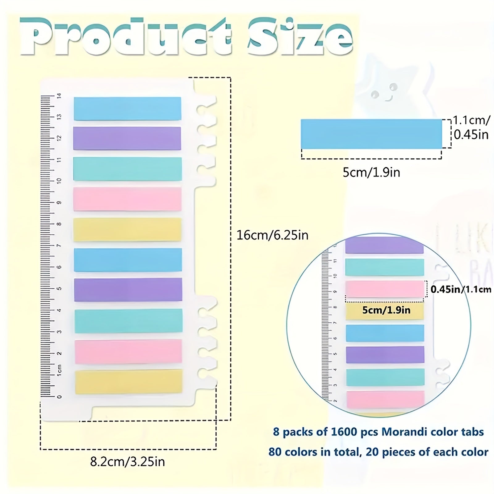 1600 Morandi Transparent Sticky Notes