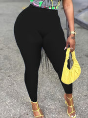  High Waist Skinny Pants with Pocket