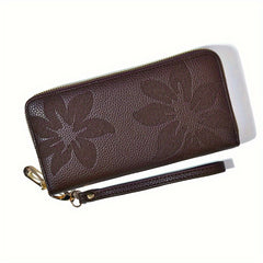 Women's Long Wallet Coin Purse Retro Flower Handheld Large Capacity Purse