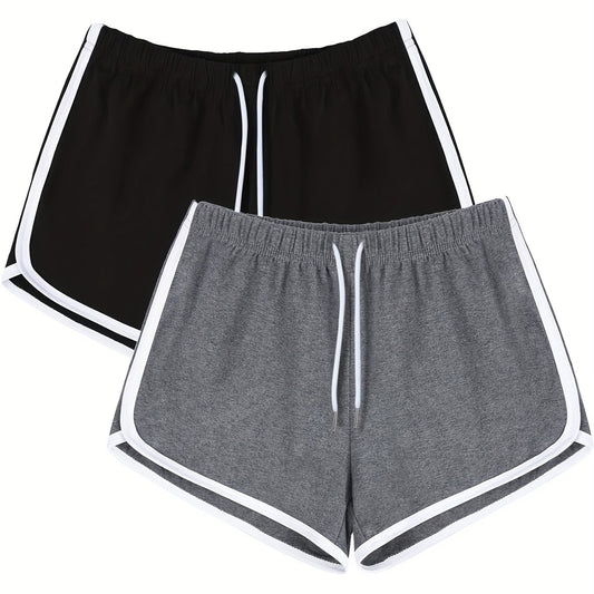 Contrast Binding Sports Running Shorts Gym Yoga Shorts Women's Activewear