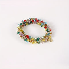 2pcs Crystal Hair Ropes Beaded Hair Rings For Girls