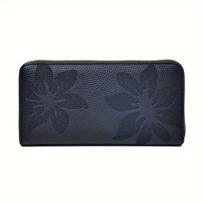 Women's Long Wallet Coin Purse Retro Flower Handheld Large Capacity Purse