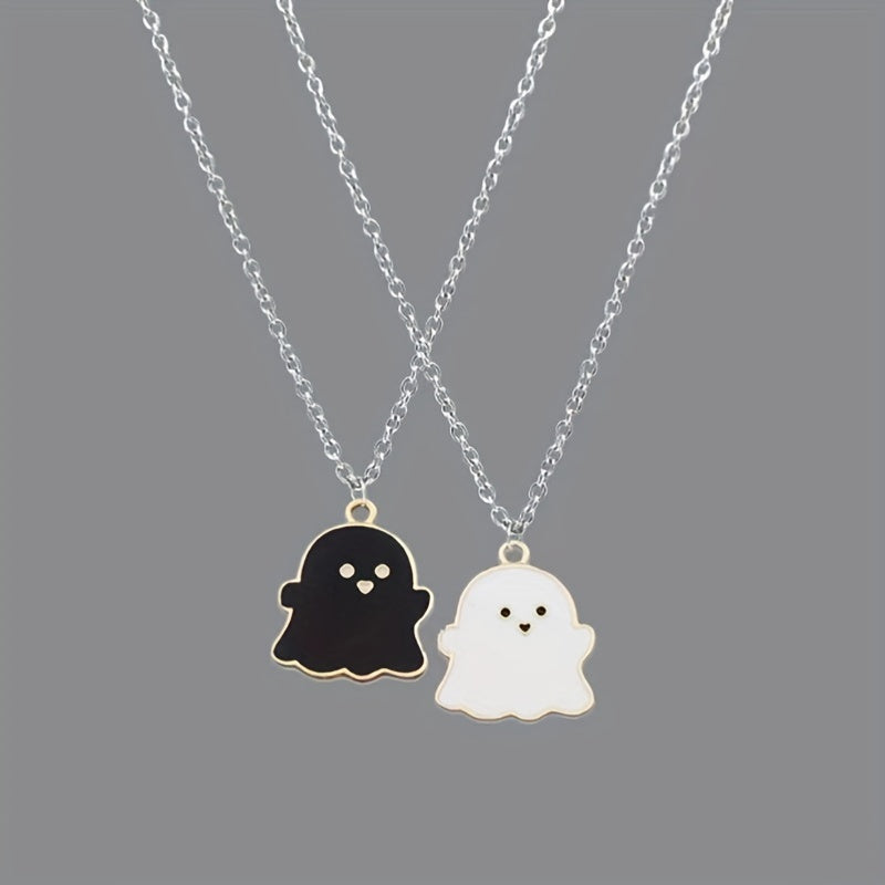 10pcs Cartoon Ghost Charms Alloy Drip Oil Pendant for DIY Jewelry