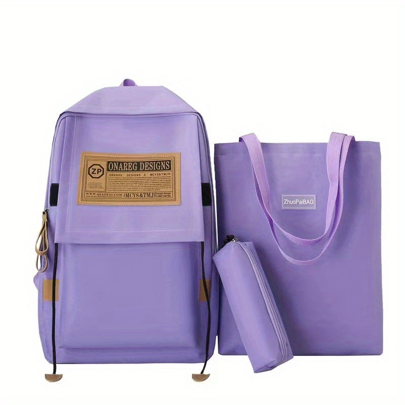 Casual Bag Sets All Match Backpack With Shoulder Bag & Pencil Bag