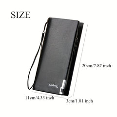 Men's Leather Zipper Handbag Long Wallet Clutch Bag Phone Bag