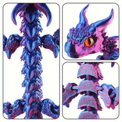 Jointed Dragon Figurine with Large Eyes and Dual Horn Fidget Toy