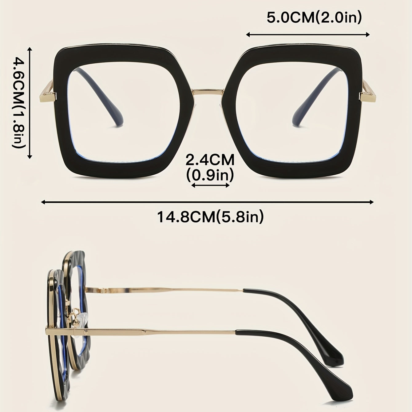 Clear Lens Glasses TR90 Square Frame Anti Light Party Glasses