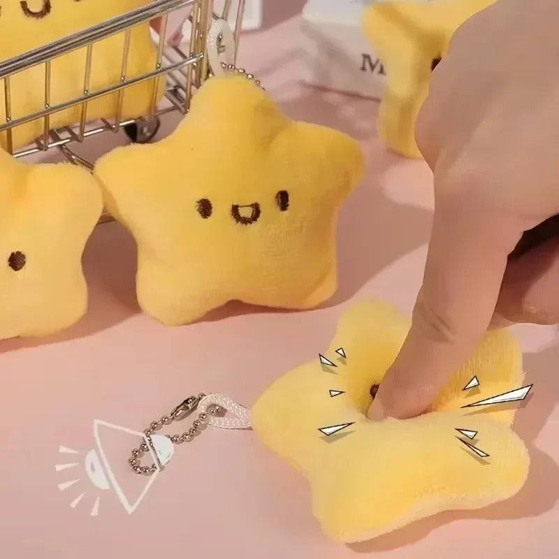 5pcs Plush Star Pendant Dolls Mixed Colors Backpack Charms