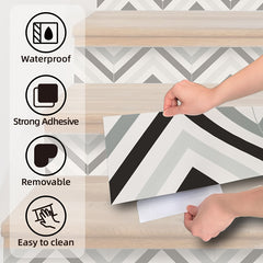 Scandinavian Style Vinyl Stair Sticker Peel And Stick Staircase Decals