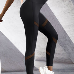Mesh Contrast Breathable Leggings High Waist Yoga Pants