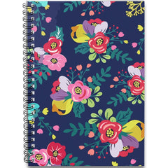 Floral Spiral Notebook Journal Pink & Purple Flowers 100 Pages