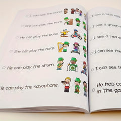 English Fluency Reading Workbook with Cartoon Characters