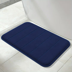 Thick Memory Foam Bath Rug Soft Absorbent Bath Mat Plush Velvet Navy