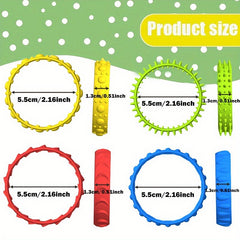 4pcs Silicone Decompression Toy Bracelets in Yellow, Green, Red
