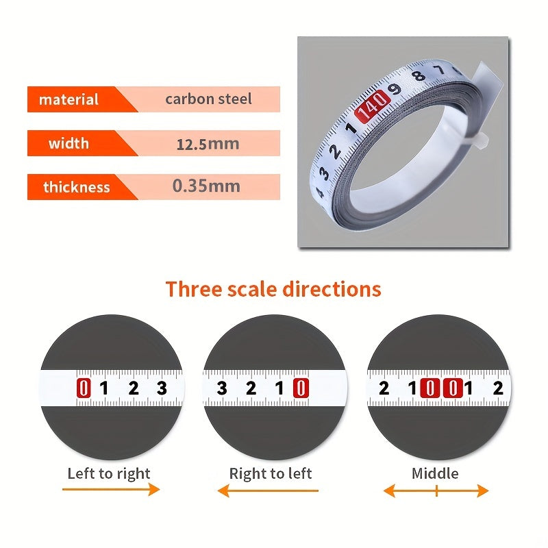 Miter Track Tape Measure Self-Adhesive Waterproof Metric Scale Tape