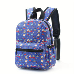 Cartoon Pattern Large Capacity Backpack Casual School Bag with Multiple Pockets