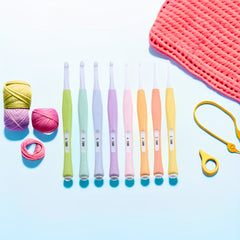 8pcs Crochet Silicone Handle Sweaters Knitted Hooks Ergonomic Soft Grip