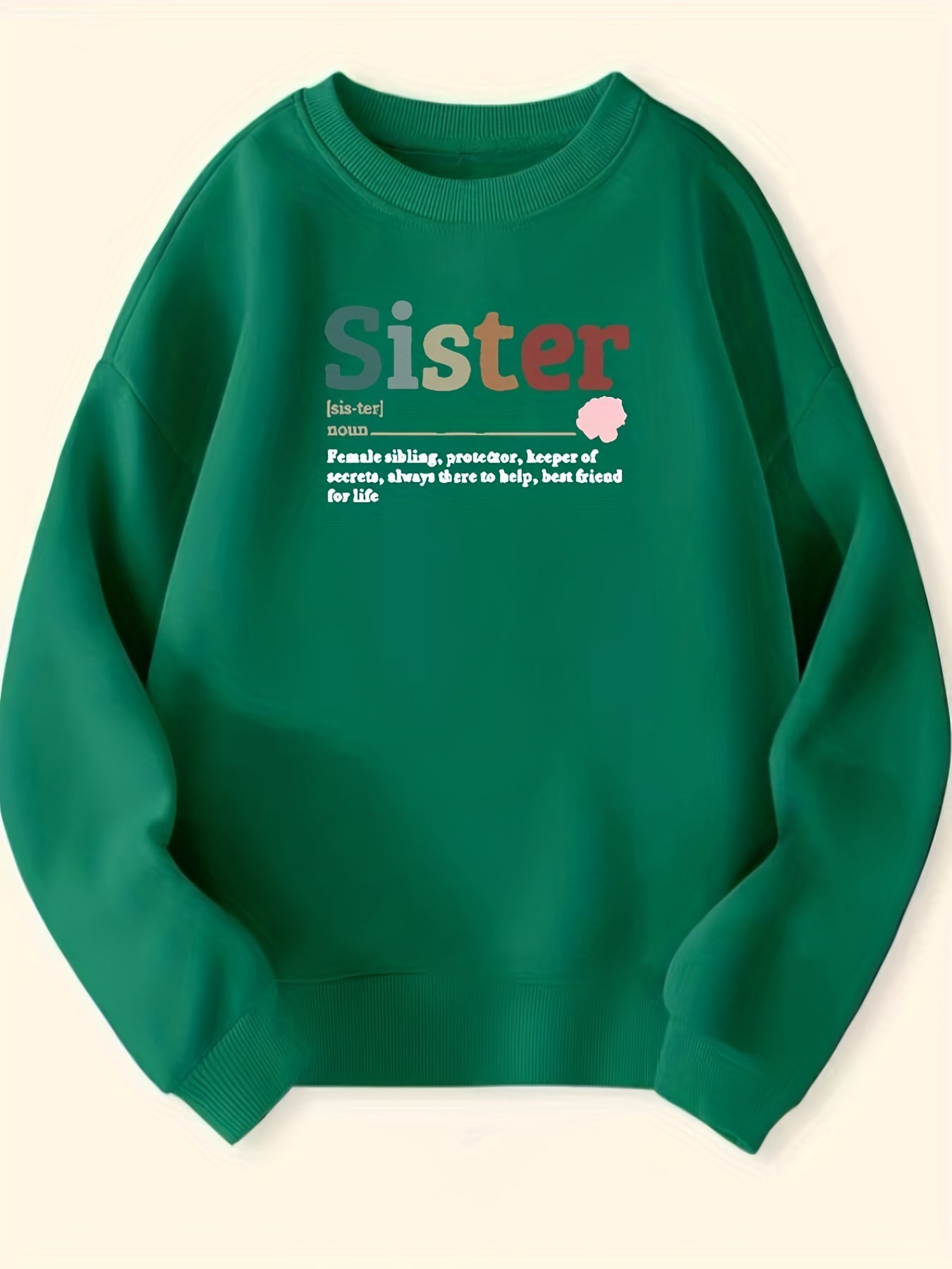 Girls Sister Letter Print Sweatshirt Top Pullovers