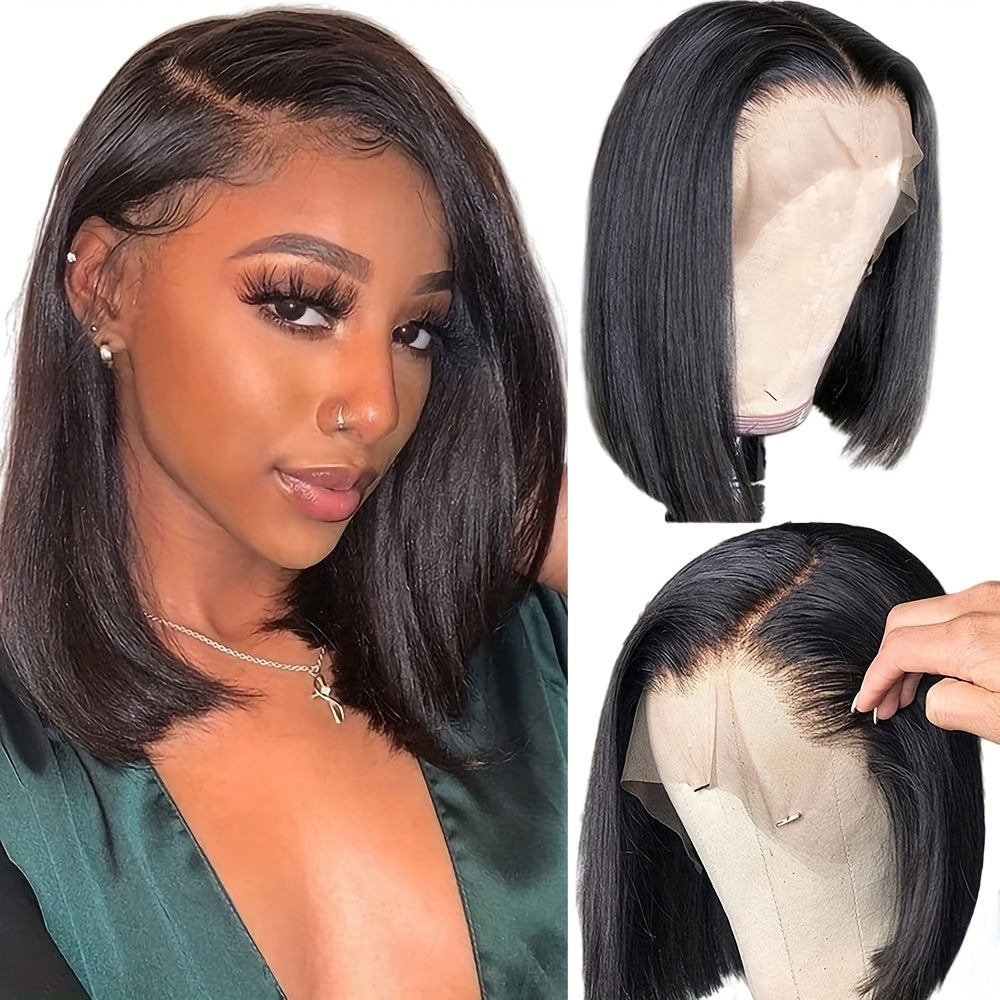 Short Bob Straight Human Hair Wigs 13x4 Lace Front Wigs For Woman