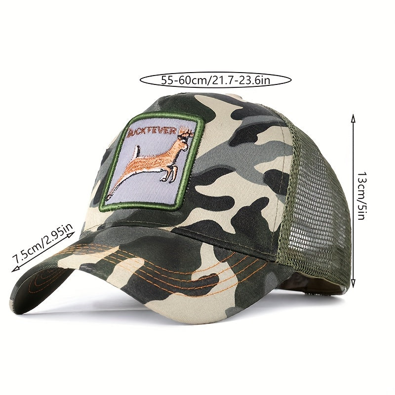Animal Embroidery Baseball Cap Mesh Peaked Cap