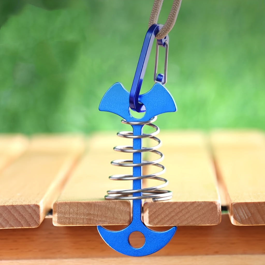 Aluminum Fishbone Nail Tent Rope Buckle Multitool