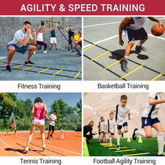 Speed Training Agility Ladder Improve Footwork Quickness 8-20 Rungs Carry Bag