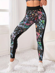 Splash Ink Print High Waist Leggings