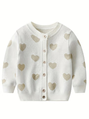 Toddler Girls' Knit Sequin Star Button Sweater