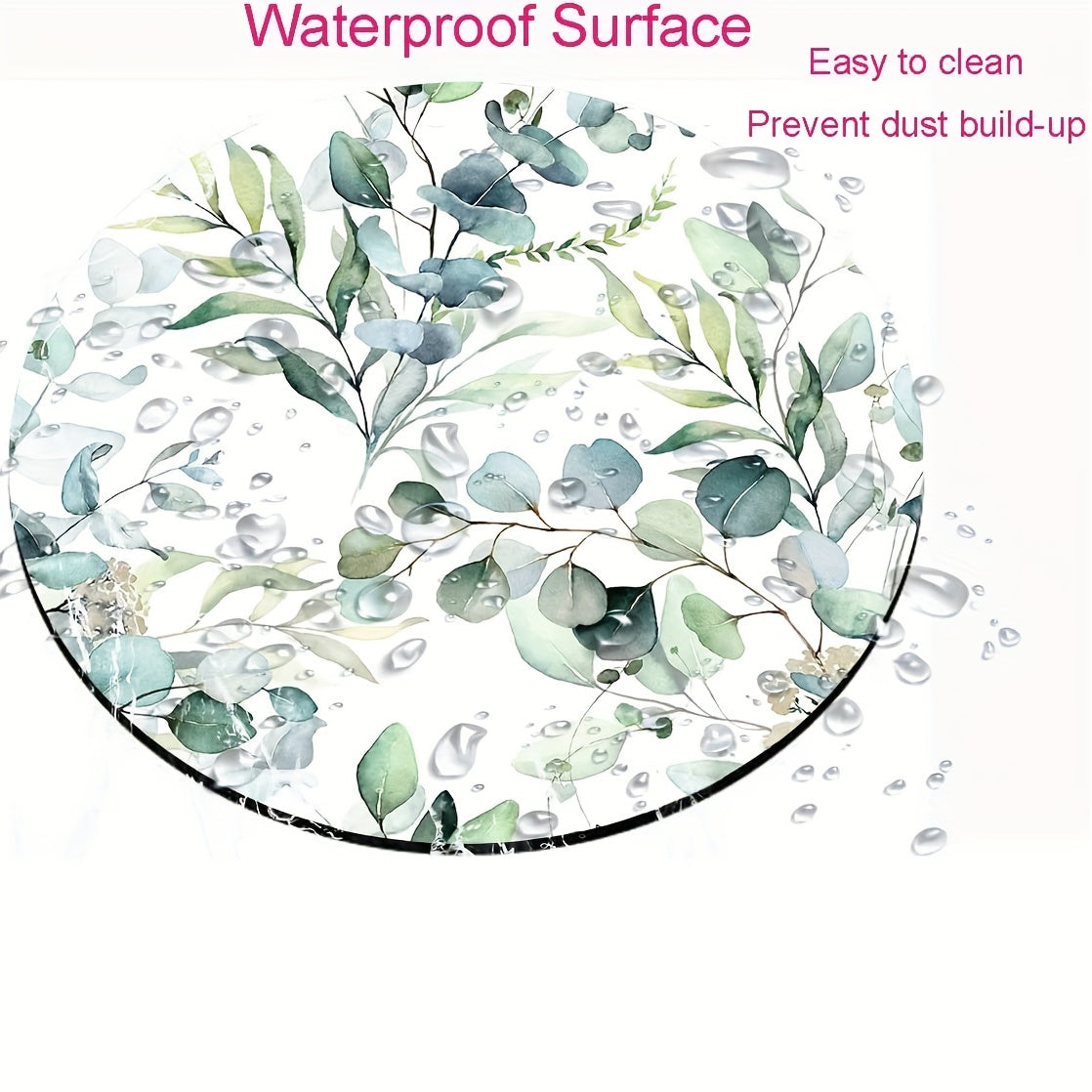 Round Grass Leaves Mouse Mat Non Slip Rubber Gaming Mouse Pads