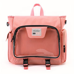 Solid Girl Backpack To School Transparent Pocket Backpack PVC School Bag