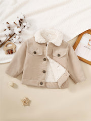 Baby Corduroy Trucker Jacket Toddler Fleece Lined Casual Coat