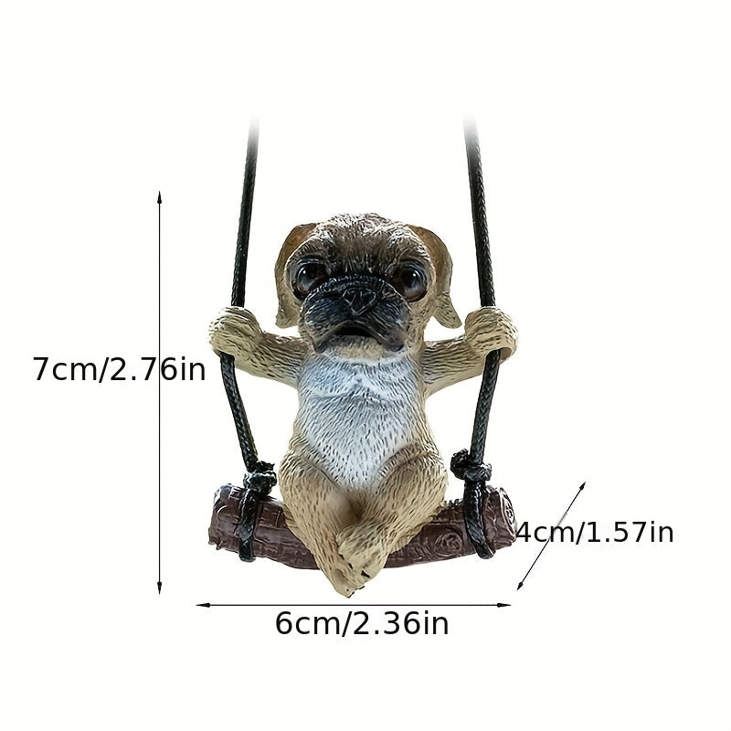Anime Pug Gypsum Swinging Puppy Rearview Mirror Pendant