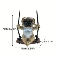 Anime Pug Gypsum Swinging Puppy Rearview Mirror Pendant