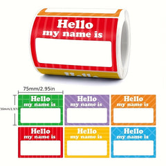 250pcs Hello My Name Is Stickers Labels Name Tags 75x50mm