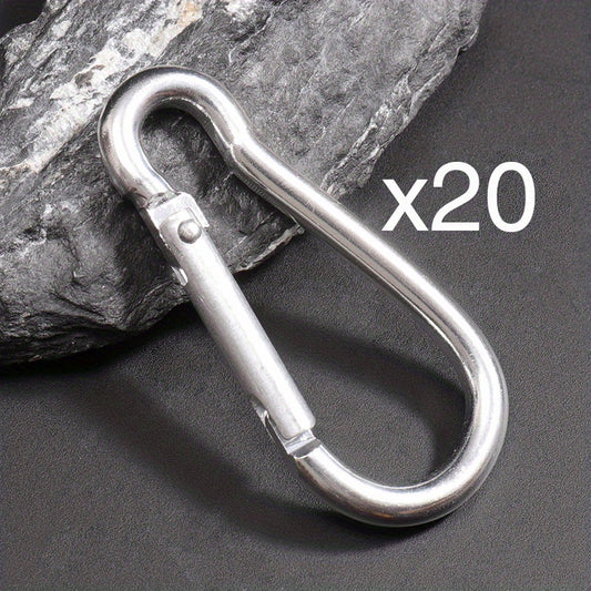 20pcs Mini Carabiner Keychain Aluminum Alloy D Ring Buckle with Spring Snap Clip