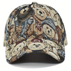 Casual Sunscreen Bear Baseball Cap Puppy Cap Printed Casual Ins