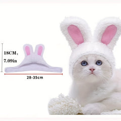 Plush Cat Headgear with Bunny Ears for Pet Cosplay