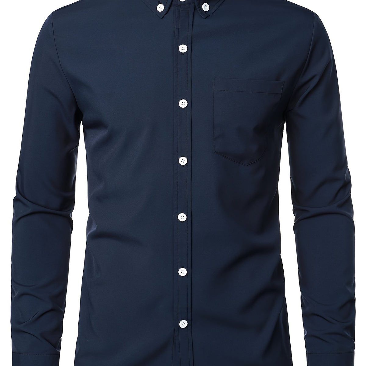 Men s Slim Fit Long-sleeved Button Shirt