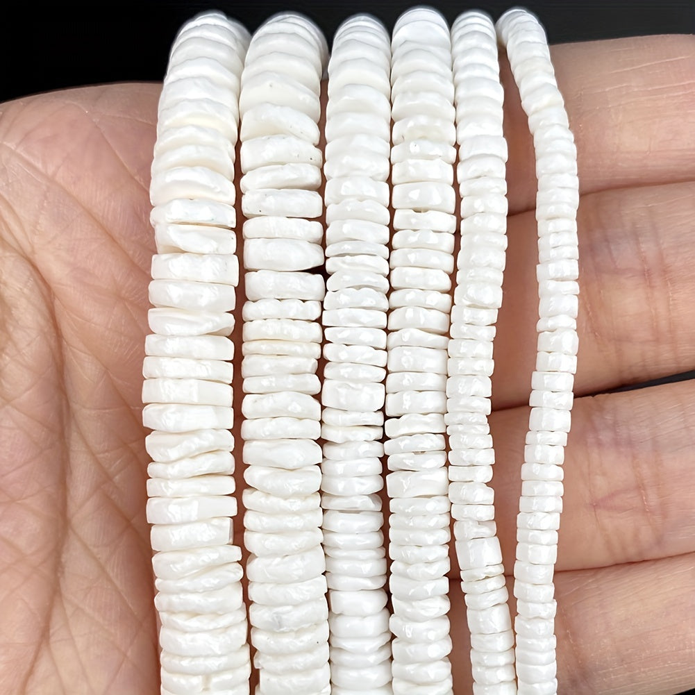 Shell Beads Medium Hole Flat Beads for DIY Jewelry Making 4mm 8mm