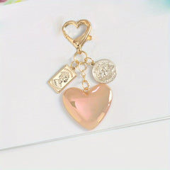 Y2K Glitter Heart Keychain Pendant Bag Accessory