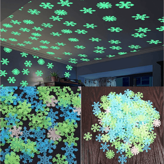 50pcs Glow in the Dark Snowflakes for Home Decor