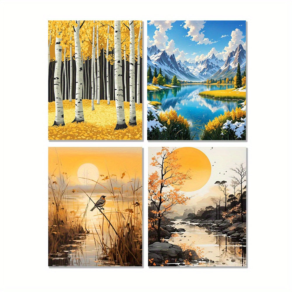 Mountains Rivers & Trees 40 64x50 Frameless Acrylic Painting by Numbers Kit