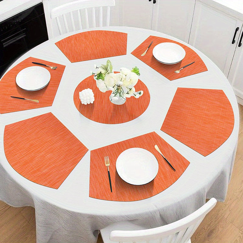 Set Of 7 Round Table Placemats Wedge Placemats With Centerpiece