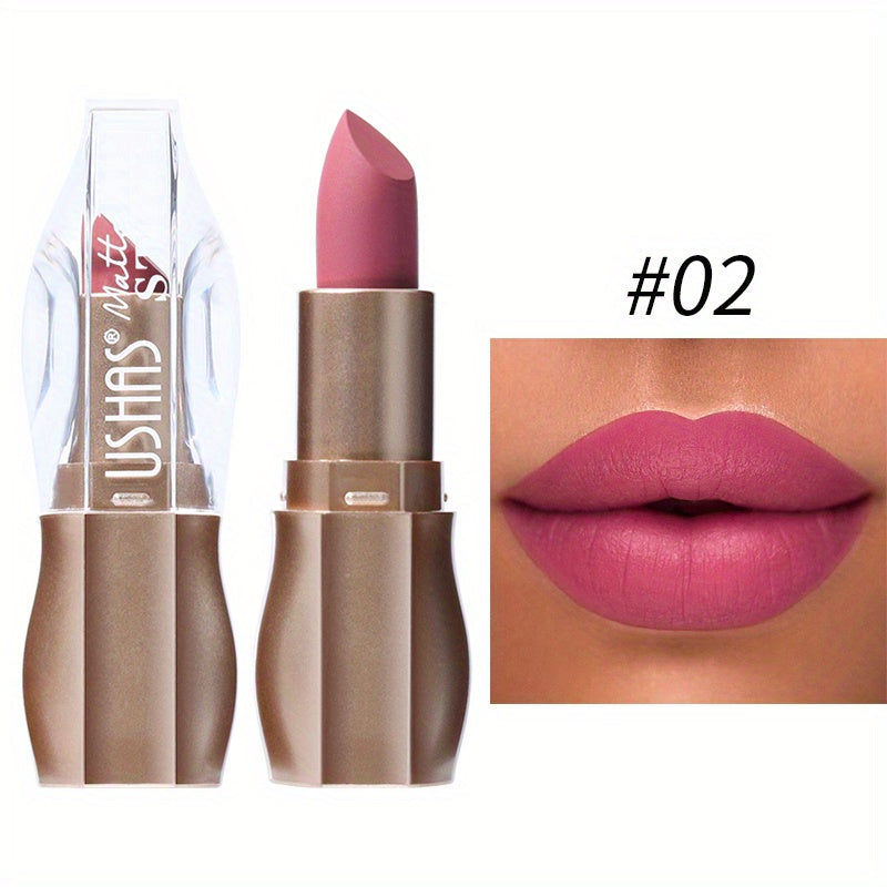 12 Colors Ice Nude Matte Lipstick Lip Balm Waterproof Long Lasting
